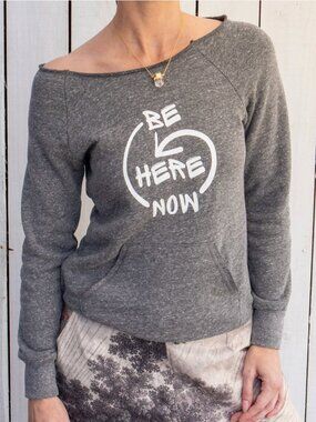 Super Love Tees Super Soft Charcoal Raw Edge Graphic Sweatshirt XL (fits like L)